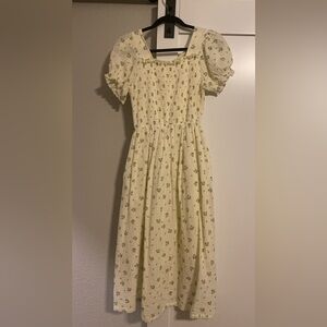 Elegant Cream Floral Women's Dress